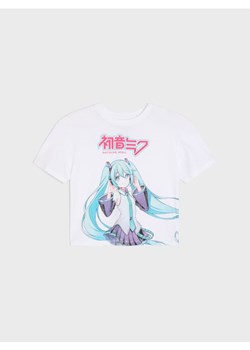 Sinsay - Bawełniana koszulka z krótkim rękawem Hatsune Miku - biały ze sklepu Sinsay w kategorii Bluzki dziewczęce - zdjęcie 188426059