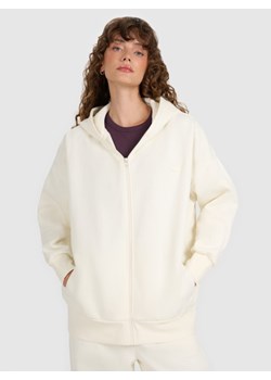 Damska bluza rozpinana z kapturem 4F 4FWAW25TSWSF1886 - beżowa ze sklepu Sportstylestory.com w kategorii Bluzy damskie - zdjęcie 188426127