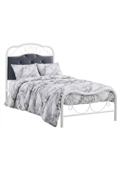 Białe łóżko metalowe 90 x 200 cm N3-C40 ze sklepu Edinos.pl w kategorii Łóżka i materace - zdjęcie 188426146