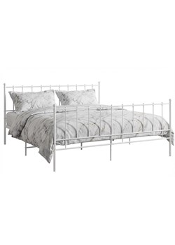 Białe metalowe łóżko z zagłówkiem 140x200 cm L9-A77 ze sklepu Edinos.pl w kategorii Łóżka i materace - zdjęcie 188426165