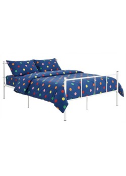 Białe metalowe łóżko 120x200 cm G5-P08 ze sklepu Edinos.pl w kategorii Łóżka i materace - zdjęcie 188426186