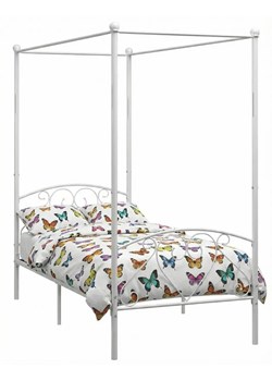 Białe metalowe łóżko z baldachimem 100x200 cm Z2-H60 ze sklepu Edinos.pl w kategorii Łóżka i materace - zdjęcie 188426188