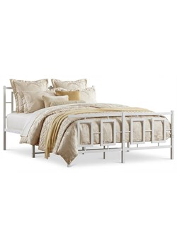 Białe metalowe łóżko małżeńskie w stylu loft 160x200 cm - Maneo ze sklepu Edinos.pl w kategorii Łóżka i materace - zdjęcie 188426209