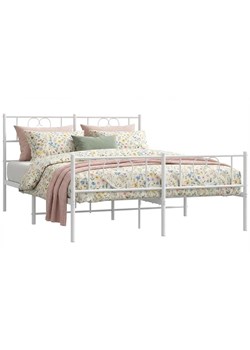 Białe metalowe łóżko małżeńskie 160x200 cm S7-L15 ze sklepu Edinos.pl w kategorii Łóżka i materace - zdjęcie 188426217