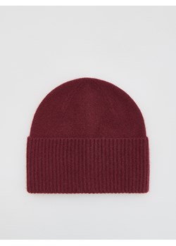 Reserved - Czapka z wełną i kaszmirem - burgundowy ze sklepu Reserved w kategorii Czapki zimowe damskie - zdjęcie 188431449
