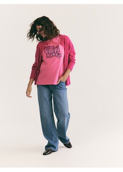 Reserved - T-shirt z nadrukiem - różowy ze sklepu Reserved w kategorii Bluzki damskie - zdjęcie 188431535