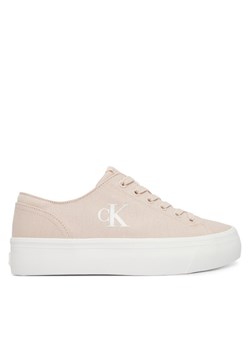Sneakersy Calvin Klein Jeans Vulc Flatform Low Canvas Mg YW0YW01763 Różowy ze sklepu eobuwie.pl w kategorii Buty sportowe damskie - zdjęcie 188433258