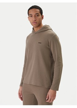 BOSS Bluza Waffle 50535885 Brązowy Regular Fit ze sklepu MODIVO w kategorii Bluzy męskie - zdjęcie 188435146