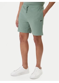 BOSS Szorty sportowe Waffle 50535884 Zielony Regular Fit ze sklepu MODIVO w kategorii Spodenki męskie - zdjęcie 188435189