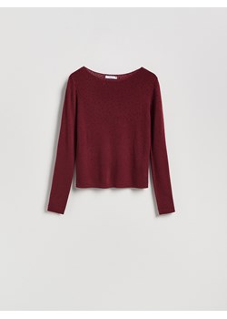 Reserved - Sweter z błyszczącą aplikacją - bordowy ze sklepu Reserved w kategorii Swetry damskie - zdjęcie 188435807