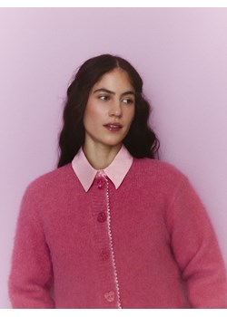 Reserved - Kardigan z ozdobnymi guzikami - różowy ze sklepu Reserved w kategorii Swetry damskie - zdjęcie 188435825