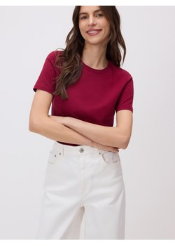 Reserved - T-shirt regular - bordowy ze sklepu Reserved w kategorii Bluzki damskie - zdjęcie 188436117