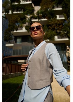 Elegancka kamizelka szara ze sklepu Moodo.pl w kategorii Marynarki damskie - zdjęcie 188436237