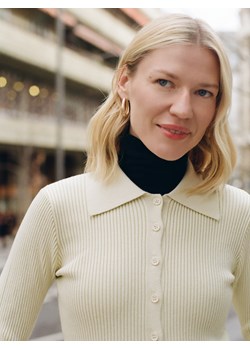 Reserved - Kardigan z kołnierzykiem - jasnozielony ze sklepu Reserved w kategorii Swetry damskie - zdjęcie 188436465