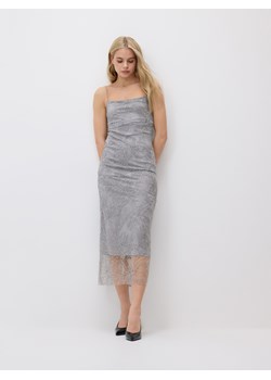 Reserved - Sukienka midi z aplikacjami - jasnoszary ze sklepu Reserved w kategorii Sukienki - zdjęcie 188436589