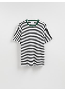 Reserved - T-shirt regular w paski - złamana biel ze sklepu Reserved w kategorii T-shirty męskie - zdjęcie 188436618