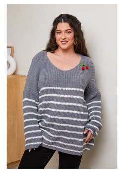 Curvy Lady Sweter w kolorze szarym ze sklepu Limango Polska w kategorii Swetry damskie - zdjęcie 188437348