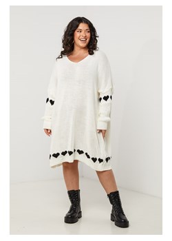 Curvy Lady Sukienka dzianinowa w kolorze białym ze sklepu Limango Polska w kategorii Sukienki - zdjęcie 188437358