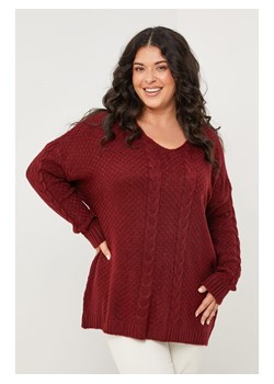 Curvy Lady Sweter w kolorze bordowym ze sklepu Limango Polska w kategorii Swetry damskie - zdjęcie 188437467