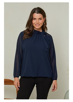 Curvy Lady Bluzka w kolorze granatowym ze sklepu Limango Polska w kategorii Bluzki damskie - zdjęcie 188437888