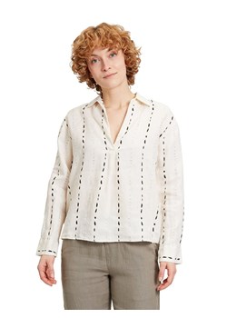 CARTOON Lniana bluzka w kolorze kremowo-czarnym ze sklepu Limango Polska w kategorii Bluzki damskie - zdjęcie 188440248