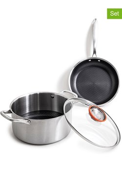 Laguiole 3-częściowy zestaw ''Blackcube'' w kolorze srebrnym ze sklepu Limango Polska w kategorii Garnki - zdjęcie 188440965