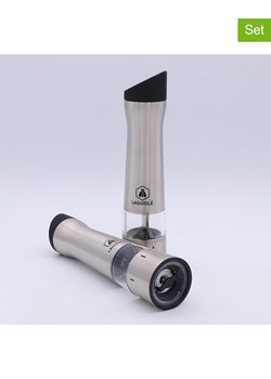 Laguiole 2-częściowy zestaw w kolorze srebrnym - wys. 23 cm ze sklepu Limango Polska w kategorii Młynki do soli i pieprzu - zdjęcie 188441506