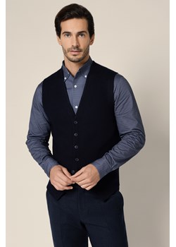 Kamizelka Męska Granatowa z Wiskozą Lior ze sklepu Lancerto S.A. w kategorii Swetry męskie - zdjęcie 188443566