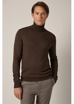 Golf Męski Brązowy z Wiskozą Sigmar ze sklepu Lancerto S.A. w kategorii Swetry męskie - zdjęcie 188443575