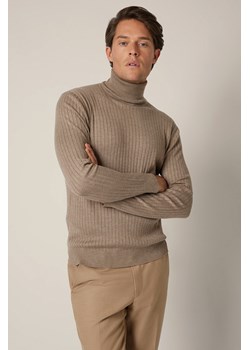 Golf Męski Beżowy z Wiskozą Vorn ze sklepu Lancerto S.A. w kategorii Swetry męskie - zdjęcie 188443578