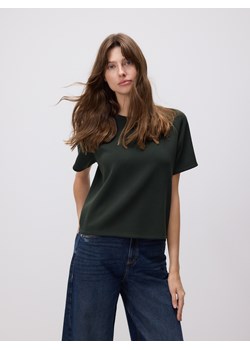 Reserved - T-shirt z modalem - ciemnozielony ze sklepu Reserved w kategorii Bluzki damskie - zdjęcie 188445107