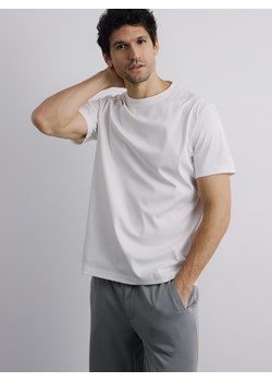 Reserved - T-shirt regular z bawełny merceryzowanej - złamana biel ze sklepu Reserved w kategorii T-shirty męskie - zdjęcie 188445186