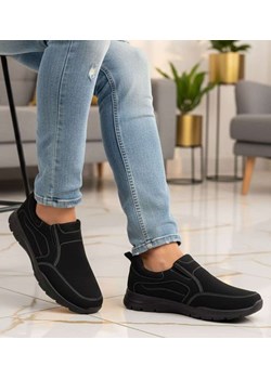 Wsuwane czarne męskie buty sportowe /C2-3 17433  T484/ ze sklepu Pantofelek24.pl w kategorii Trampki męskie - zdjęcie 188445219