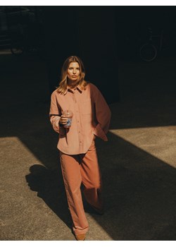 Mohito - Sztruksowe spodnie - pastelowy różowy ze sklepu Mohito w kategorii Spodnie damskie - zdjęcie 188445919