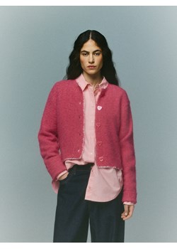 Reserved - Kardigan z ozdobnymi guzikami - różowy ze sklepu Reserved w kategorii Swetry damskie - zdjęcie 188445937