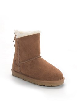 Gooce Skórzane kozaki zimowe "Gotzone" w kolorze jasnobrązowym ze sklepu Limango Polska w kategorii Buty zimowe dziecięce - zdjęcie 188446849