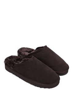 Gooce Wełniane kapcie "Emerald" w kolorze ciemnobrązowym ze sklepu Limango Polska w kategorii Kapcie męskie - zdjęcie 188447415