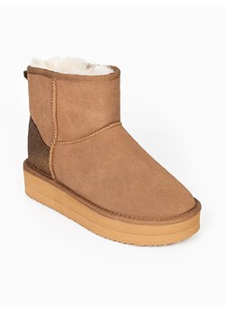 Gooce Skórzane botki zimowe "Acacia" w kolorze jasnobrązowym ze sklepu Limango Polska w kategorii Śniegowce damskie - zdjęcie 188447539