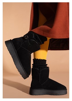 Gooce Skórzane botki zimowe "Crestone" w kolorze czarnym ze sklepu Limango Polska w kategorii Śniegowce damskie - zdjęcie 188447627