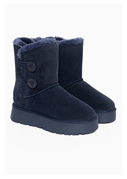 Gooce Skórzane botki zimowe "Hubbard" w kolorze granatowym ze sklepu Limango Polska w kategorii Śniegowce damskie - zdjęcie 188447745