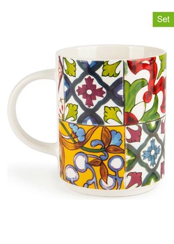 Trendy Kitchen by EXCÉLSA Kubki (4 szt.) "Lisbona" ze wzorem - 300 ml ze sklepu Limango Polska w kategorii Dzbanki i zaparzacze - zdjęcie 188452297