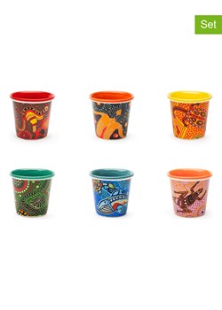 Trendy Kitchen by EXCÉLSA Kubki (6 szt.) "Aboriginal" ze wzorem do espresso - 90 ml ze sklepu Limango Polska w kategorii Dzbanki i zaparzacze - zdjęcie 188452306