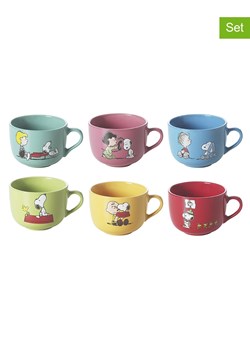 Trendy Kitchen by EXCÉLSA Kubki (6 szt.) "Peanuts" ze wzorem do kawy - 400 ml ze sklepu Limango Polska w kategorii Dzbanki i zaparzacze - zdjęcie 188452355