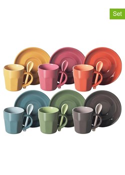 Trendy Kitchen by EXCÉLSA Filiżanki (6 szt.) "Abbraccio" ze wzorem do espresso - 90 ml ze sklepu Limango Polska w kategorii Dzbanki i zaparzacze - zdjęcie 188452357