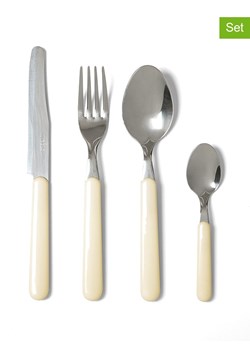 Trendy Kitchen by EXCÉLSA 24-częściowy zestaw sztućców "Fashion" w kolorze kremowym ze sklepu Limango Polska w kategorii Sztućce - zdjęcie 188452385