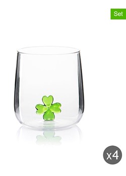 Trendy Kitchen by EXCÉLSA Szklanki (4 szt.) "Inside" w kolorze zielonym - 450 ml ze sklepu Limango Polska w kategorii Naczynia - zdjęcie 188452427