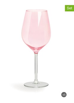 Trendy Kitchen by EXCÉLSA Kieliszki (6 szt.) "Color Wine" w kolorze jasnoróżowym do wina - 500 ml ze sklepu Limango Polska w kategorii Naczynia - zdjęcie 188452445