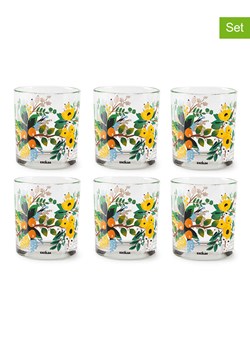 Trendy Kitchen by EXCÉLSA Szklanki (6 szt.) "Fiori Frida" w kolorze żółto-zielonym - 250 ml ze sklepu Limango Polska w kategorii Naczynia - zdjęcie 188452565