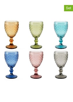 Trendy Kitchen by EXCÉLSA Kieliszki (6 szt.) "Ginkgo" w różnych kolorach do wina - 350 ml ze sklepu Limango Polska w kategorii Naczynia - zdjęcie 188452607