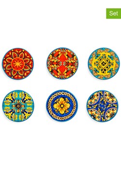 Trendy Kitchen by EXCÉLSA Podkładki (6 szt.) "Trinacria" ze wzorem - Ø 11 cm ze sklepu Limango Polska w kategorii Akcesoria kuchenne - zdjęcie 188452689